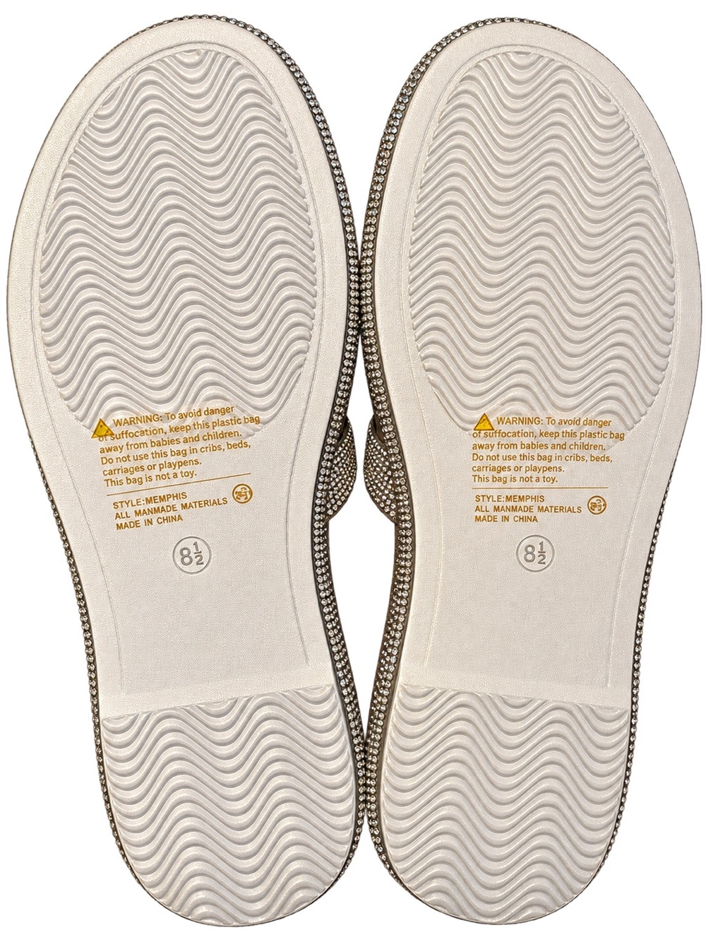 TOP MODA Silver Rhinestone Bling Slide Sandals - Picture 7 of 7